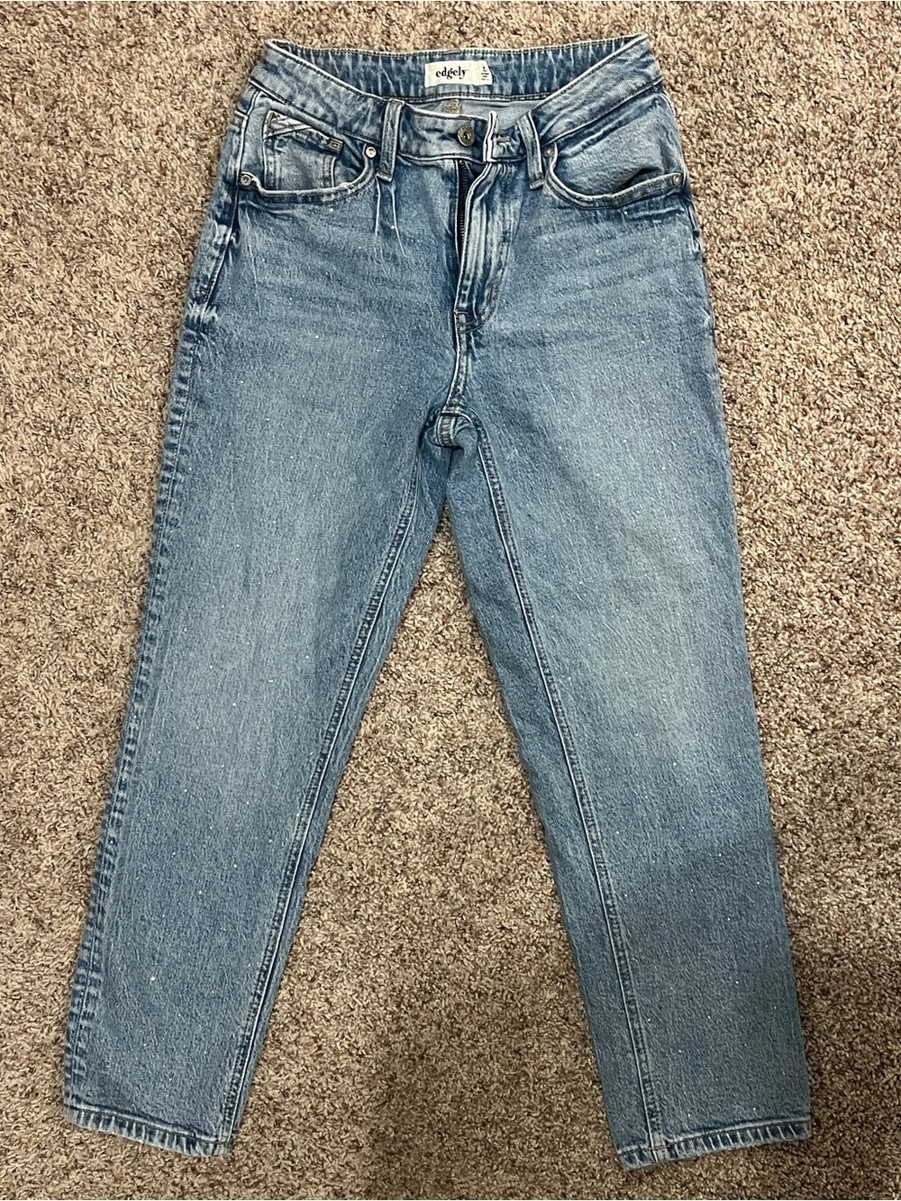 Edgely Light Blue High-Rise Straight Jeans